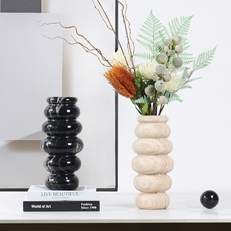 Modern organic marble decorations, light luxury style