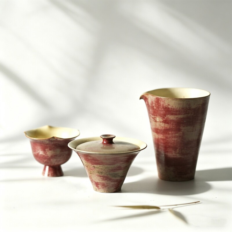 -Ji Feng Tea Things Jingdezhen Handmade Chestnut Orange Flower Mouth Purple Mouth Fairness Cup Uniform Cup Tea Set Ceramic Tea Set -Ji Feng Tea Things Jingdezhen Handmade Chestnut Orange Flower Mouth Purple Mouth Fairness Cup Uniform Cup Tea Set Ceramic Tea Set