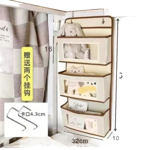 Student dormitory storage door hanging bag wardrobe storage bag wall-mounted bedside hanger sock underwear and pants hanging organizer
