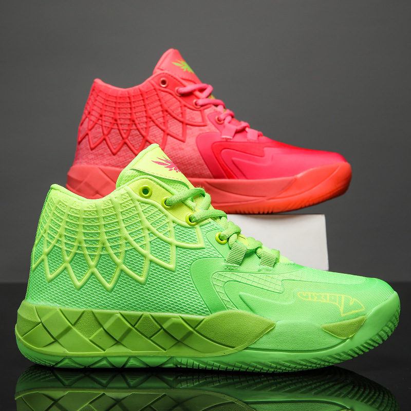Spring and Summer New Shoes for Men, Breathable Mesh Shoes, Mid-Top Youth Practical Basketball Shoes, Colorful Casual Shoes