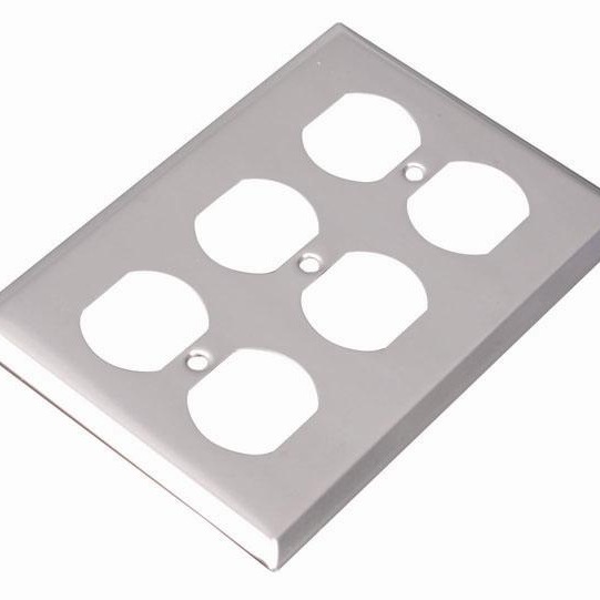 供应三联插座不锈钢/不锈铁 拉丝/镜面面板 开关插座面板LD-7293