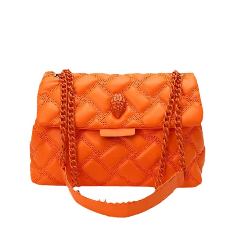 Nuevo estilo transfronterizo, pequeño bolso de cadena fragante, color sólido, bordado de rombos, cabeza de águila, bolso de mujer, bolso de hombro tipo bandolera de gran capacidad para ir al trabajo