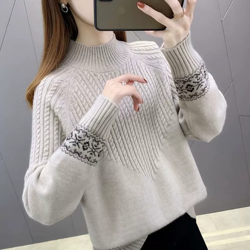 Демисезонный вязаный свитер, приятный к телу, зимний размер плюс, оверсайз, увеличенная толщина