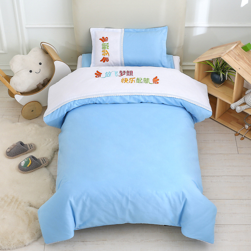 Pure Cotton Kindergarten Dormitory Three-Piece Cartoon Bed Sheetss Infant Quilt Core Six-Piece Set of Kidsren's Bedding for Kindergarten