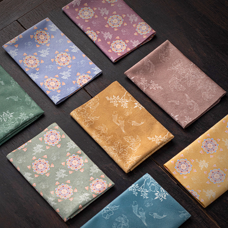 High-grade velvet tea towel water towel absorbent cloth Chinese style vintage kung fu tea set tea cloth tea ceremony accessories towel