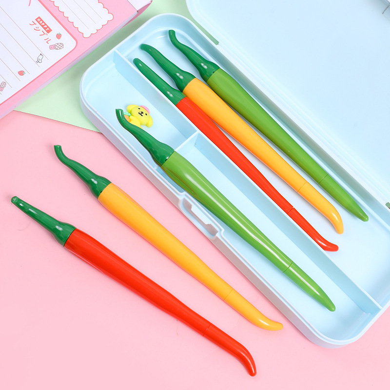 クリエイティブシミュレーションチリゲルペンかわいい野菜の形の黒ペン学生文具パーソナライズされた事務用品署名ペン|undefined