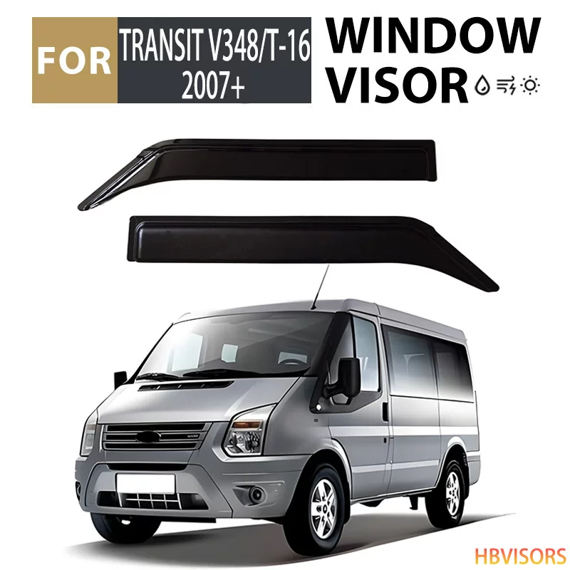 Подходящий для 2007+ Transit - защита от дождя со всех сторон, дождь, брови, дождь, дождевые воды Водяной козырёк окна