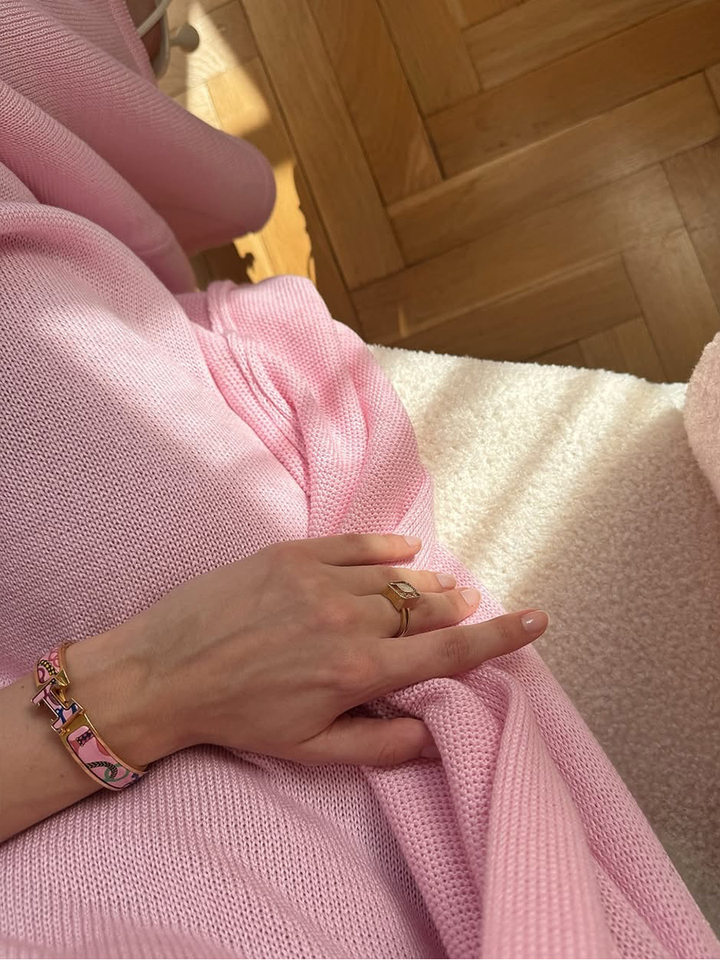 Bộ đầm dài kèm áo cardigan dệt kim dài tay nữ — Màu cà phê đậm, Màu hồng, Màu trắng, Màu xám chi tiết 62