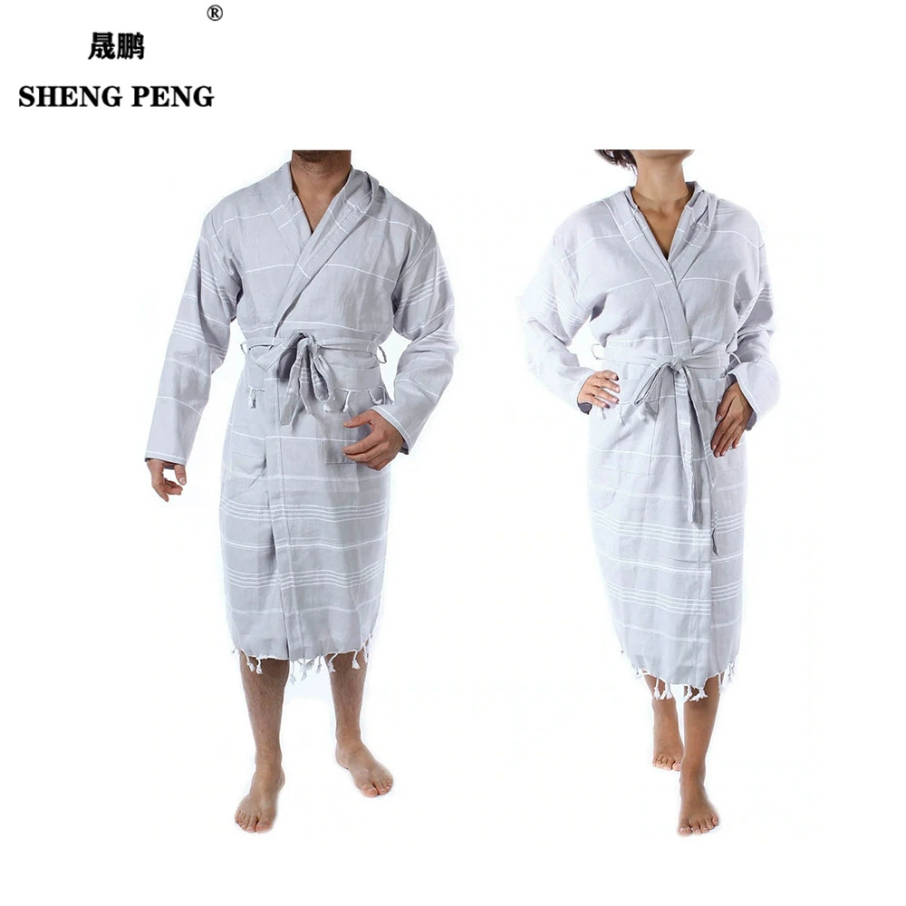 ShengPeng Халат с капюшоном из плотного хлопка, домашняя одежда для отелей, турецкий толстый халат