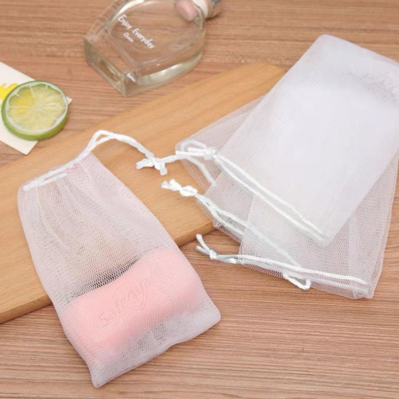 Foaming Mesh Soap Bag Large Size Bubble Maker Face Wash and Hair Shampoo Thick Scented Soap Net Bag for Cleansing Face Soap Bag Wholesale