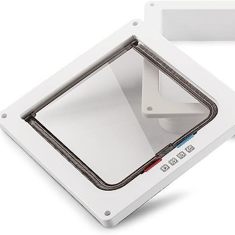 Los fabricantes suministran la puerta del gato del animal doméstico en stock puerta del perro de dos vías de entrada y salida agujero de la puerta ventana de vidrio placa de acrílico perrera gato