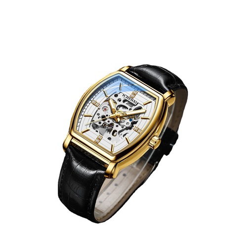 CHENXI/Morning barrel-shaped fully automatic mechanical watch men's hollow luminous waterproof mechanical watch
