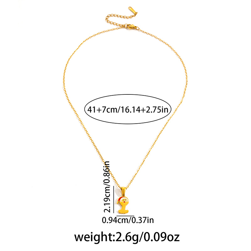 7g Weight 0.03µm Gold Plating Thickness Electroplated Gold Plating Process Golden Plated Plating Material 201 Stainless Steel Pendant Material Pendant Necklace Classification 201 Stainless Steel Chain Material cable chain Chain Type 1 Piece Quantity Holiday, Daily Occasion 201 Stainless Steel Material Santa Claus, Number Pattern Women's Gender Cute Style Plating Craft Fashionable Stainless Steel Christmas Necklace For Women 26 Small Letter Pendants Versatile Minimalist Choker Trendy Accessory 37