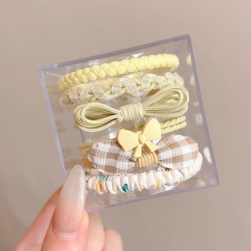 Niños cuerdas de cabeza de cola de caballo alta lindos bebés cabello anillo de cabello de cabello de niñas no lastimar cabello toque de banda elástica alta