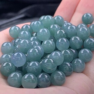 Guatemala a Goods Jadeite Ice Seed Blue Water Hazardous Loose Beads Round Bead Accessories Bracelet Necklace Accessories Wholesale
