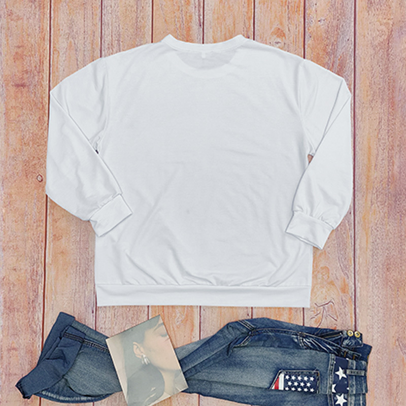 Felpa con cappuccio taglie forti autunno e inverno, da donna, girocollo, ampia, a maniche lunghe, stampa di Halloween_voghion.com