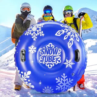 充气PVC滑雪圈 成人雪地拖拉圈雪花滑雪板雪撬道具 厂家定制批发