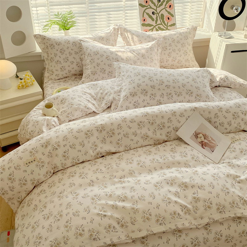 古布増粘純綿4点セット、綿寝具、夏用掛け布団カバー、寮用シーツ、ボックスシーツ3点セット|undefined