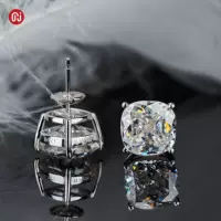 GIGAJEWE 9ct платиновые серьги прокладки измельченный лед резки белый замок серьги муассант подарок