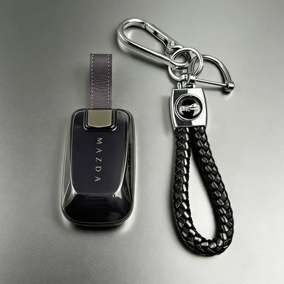 Car key bag case 2025 model EZ60 modified - mazda-g-model-transparent-black-round-rope