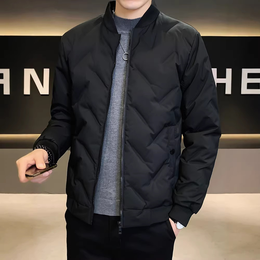 Abajo chaqueta para hombres 2023 invierno nuevo corto ligero soporte collar suelto blanco pato abajo cálido abrigo de moda para hombres