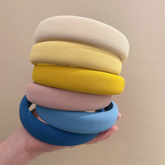 Korean New Solid Color Fabric High Crown Face-Smoothing Headband Hairpin Accessory, Versatile, Popular, Outdoors Headband Hairstyle Accessory