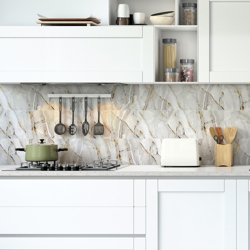 Shangyi marble pattern wall stickers self-adhesive oil-proof kitchen wall stickers household waterproof cross-border thermal tile stickers