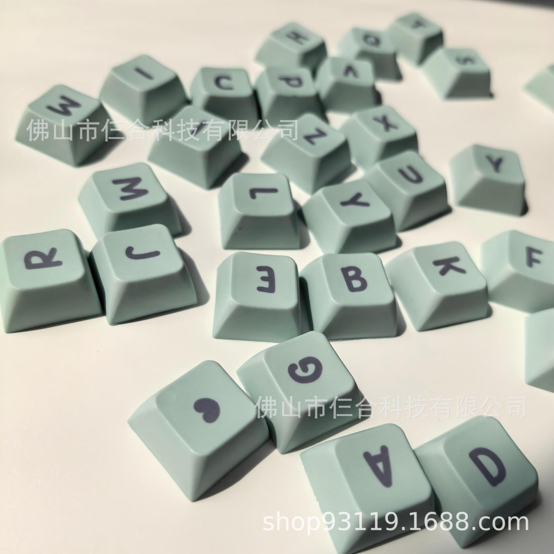 五面热升华加厚PBT键帽机械键盘解压按键玩具钥匙扣挂件客制化