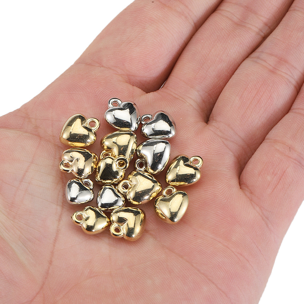 1000g Weight Pendant Jewelry Making Type 6X8MM, 8x10mm Jewelry Making Size DIY Jewelry Accessories Classification 1 Piece Quantity CCB, Plastic Material Heart Shape Pattern Plating Design Basic, Simple Style, Classic Style Style 1 Piece 6X8MM 8x10mm CCB Plastic Heart Shape Pendant 8