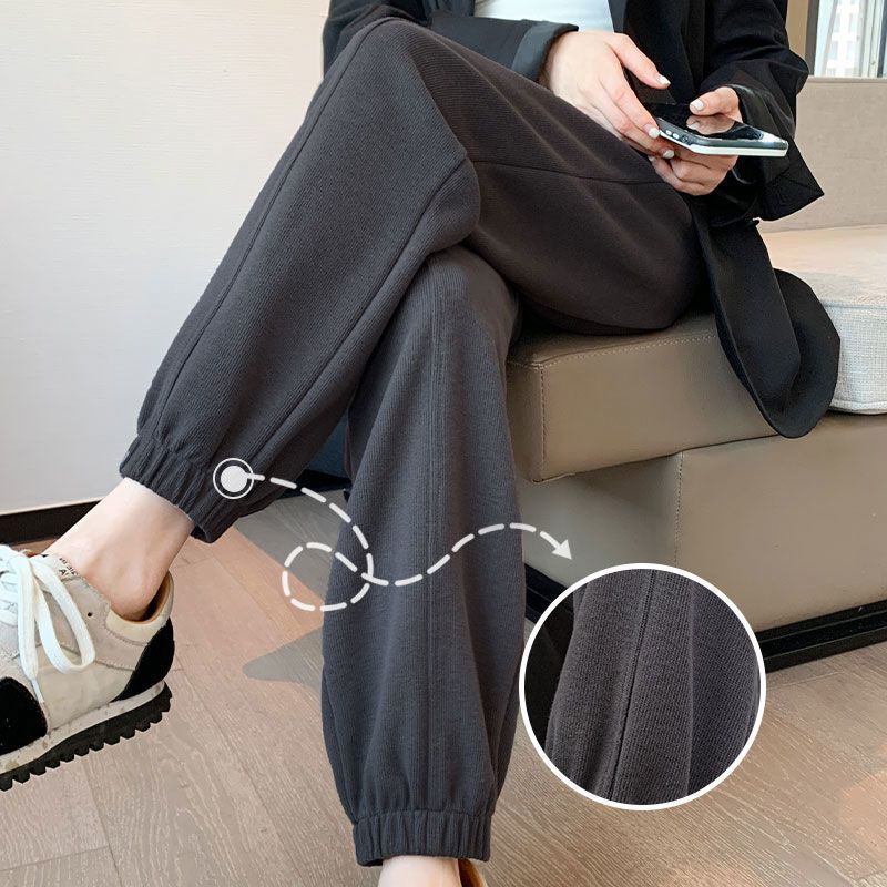 Gray Women's Sweatpants 2026 New Autumn and Winter High-Waisted Slim-Fit Petite Harem Casual Jogger Pants Gray Women's Sweatpants 2026 New Autumn and Winter High-Waisted Slim-Fit Petite Harem Casual Jogger Pants