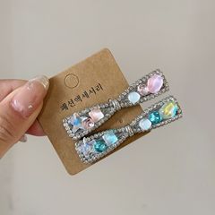 高级感满钻蝴蝶结发夹精致轻奢锆石星星鸭嘴夹时尚新品侧边刘海夹