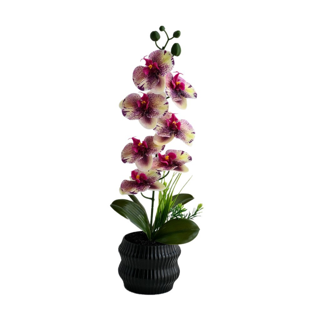 Transfronterizos grandes 7 flores mariposa orquídea bonsai simulación maceta flores falsas decoración del hogar fotografía de bodas flores artificiales adornos