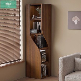 Creative Curved Corner Cabinet Simple Floor-Standing Tea Cabinet Storage Cabinet Children's Bookshelf Living Room Study Corner Storage Rack