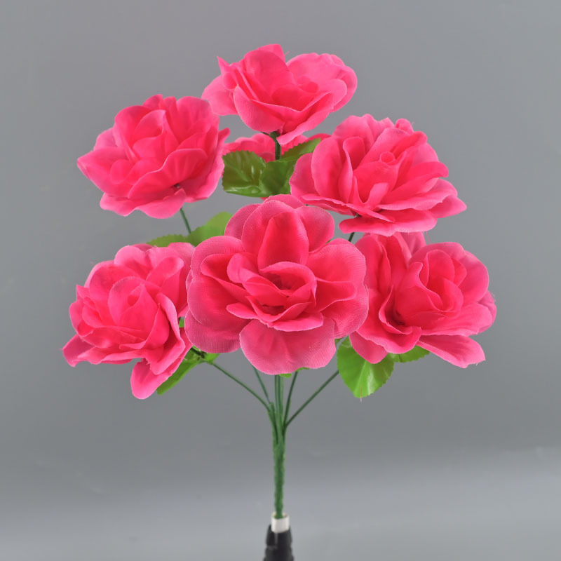 Fuente de fabricación mayorista simulación de gran precio simulación de siete meses de decoración de flores falsas flores de seda falsificadas ramo