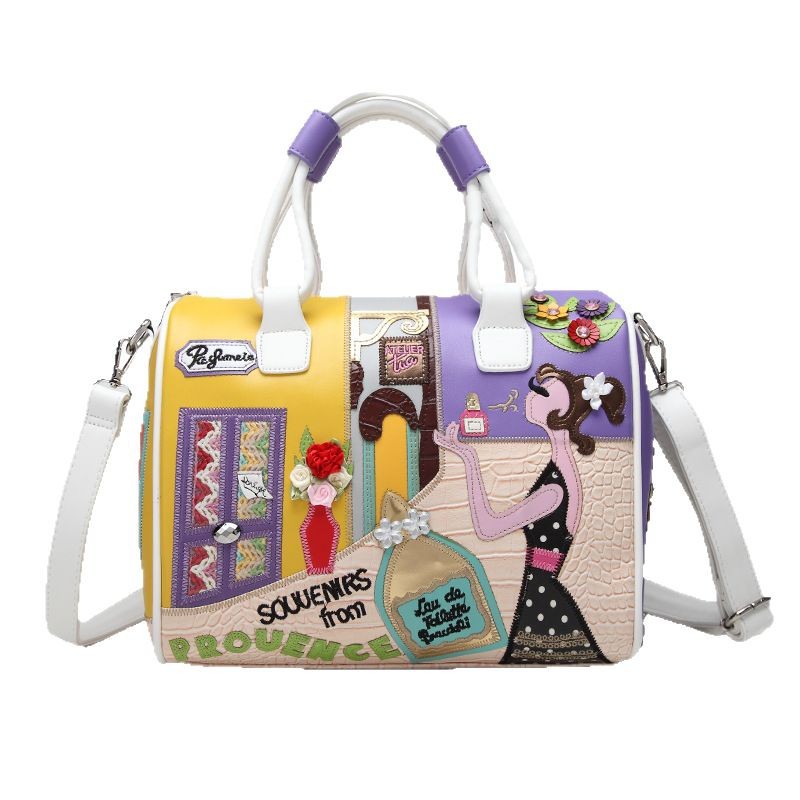 Gran venta al por mayor de las mujeres bolsa Portátil Bolsa de Mensajero de Europa y América cremallera bolso de las mujeres creativas Boston bolso de las mujeres