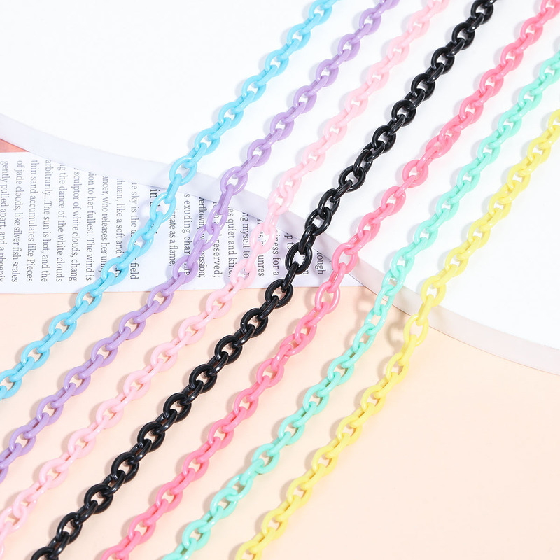 6*8mm Colorful Acrylic Closed Chain Plastic Chain DIY Jewelry Accessories Necklace Bracelet Extension Chain Wholesale