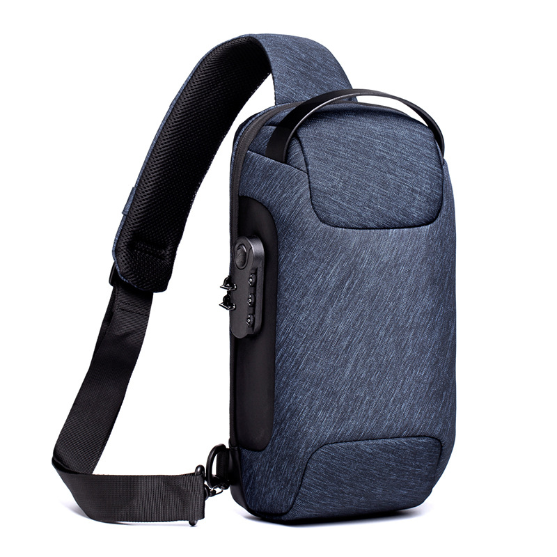 New Chest Bag for Men's Business Commuting Crossbody Bag, Single Shoulder Bag for Men's Chest Bag, USB Charging, Large Capacity Oxford Bag_voghion.com