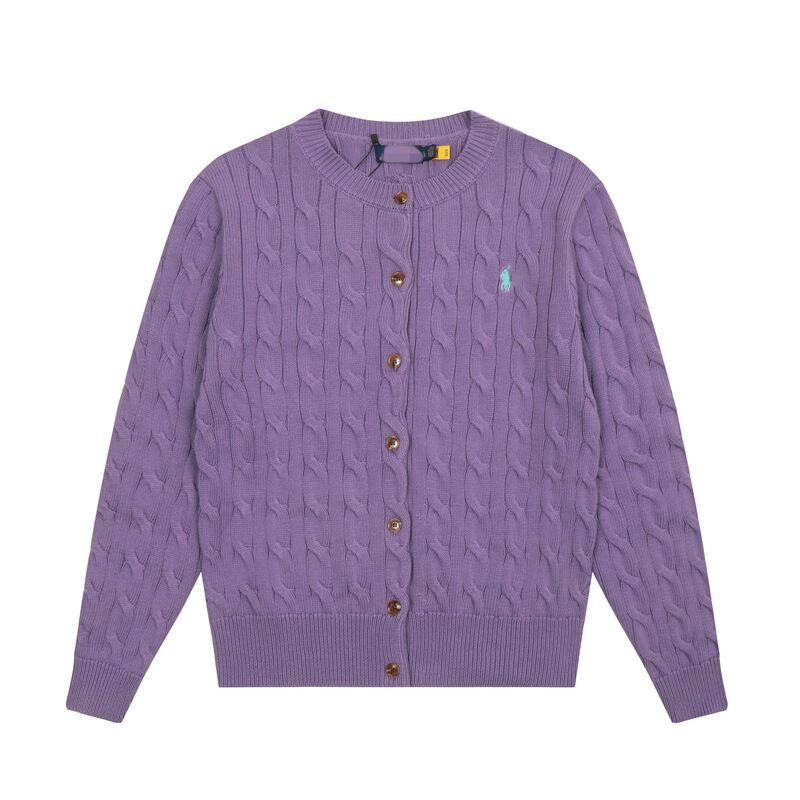 High-quality, embroidered round-neck sweater, knitted cardigan, women's autumn and winter cardigan, preppy style