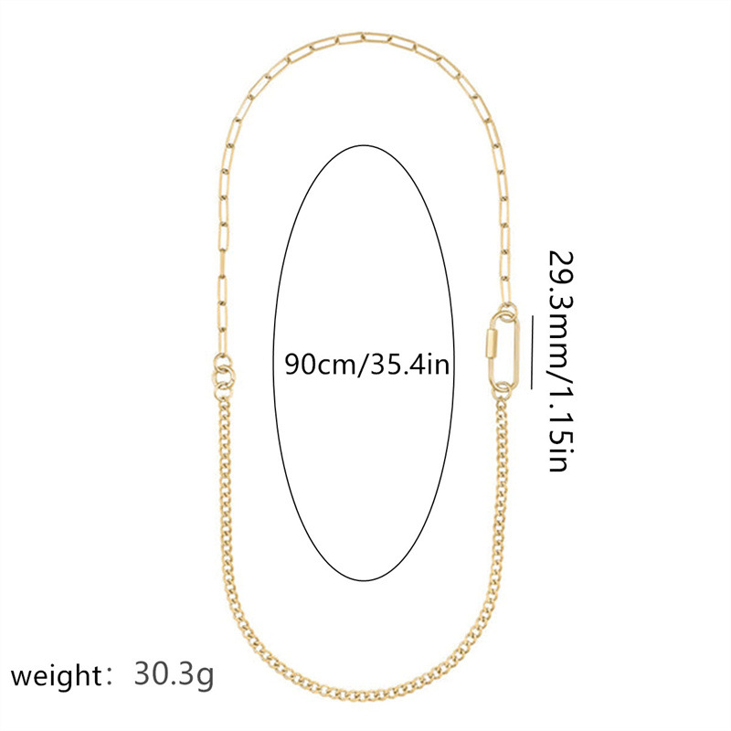 18g Weight PVD Coated Gold Plating Process 304 Stainless Steel Pendant Material Necklace Classification 304 Stainless Steel Chain Material 304 Stainless Steel Material Geometric Pattern Men's Gender Punk Style Chunky Chain Necklace Stainless Steel Simple Gold Color Women's Choker Fashion Accessory Geometric Pattern Jewelry 4