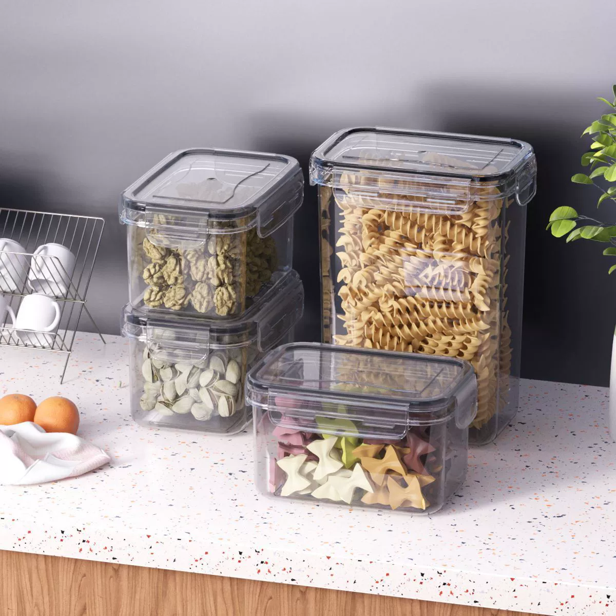 Refrigerator fresh -keeping box transparent kitchen food sealed plastic grain miscellaneous grain household storage tank sealing tank