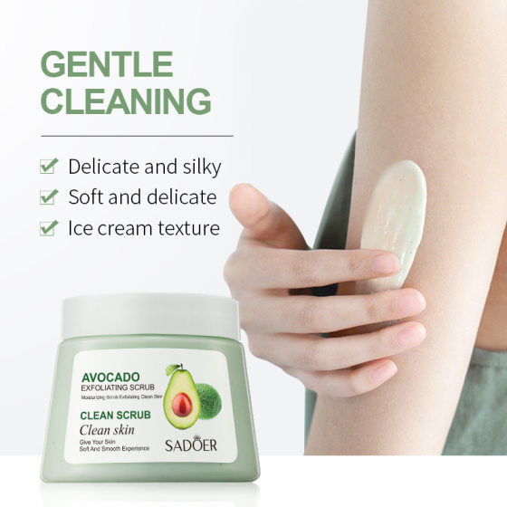 All English fruit scrub 250g SADOER avocado deep cleaning moisturizing cross-border foreign trade Wholesale