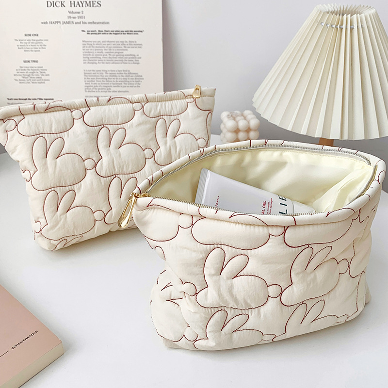 Apricot rabbit, cosmetic bag