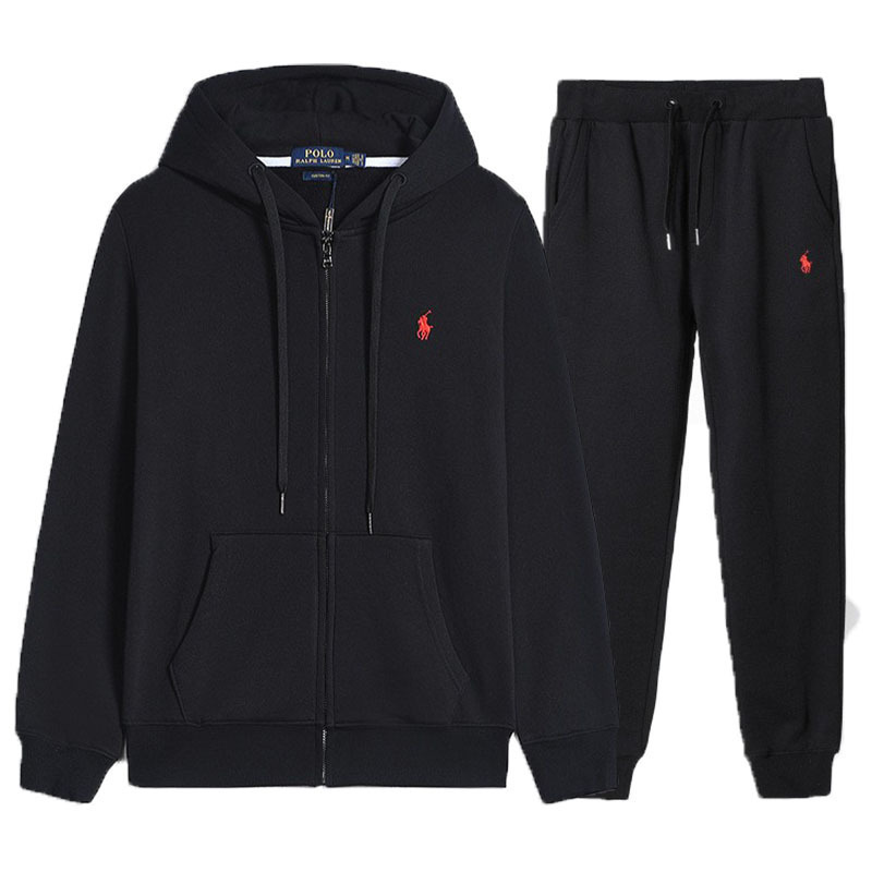 Cross-Border Spring and Autumn Ralph Lauren Little Horse Embroidered Zip-Up Sweatshirt Set for Men and Women, Hooded Jacket + Pants Cross-Border Spring and Autumn Ralph Lauren Little Horse Embroidered Zip-Up Sweatshirt Set for Men and Women, Hooded Jacket + Pants