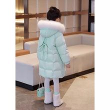 2025秋冬季新款童装女童中长款大毛领棉服加厚保暖羽绒棉衣外套