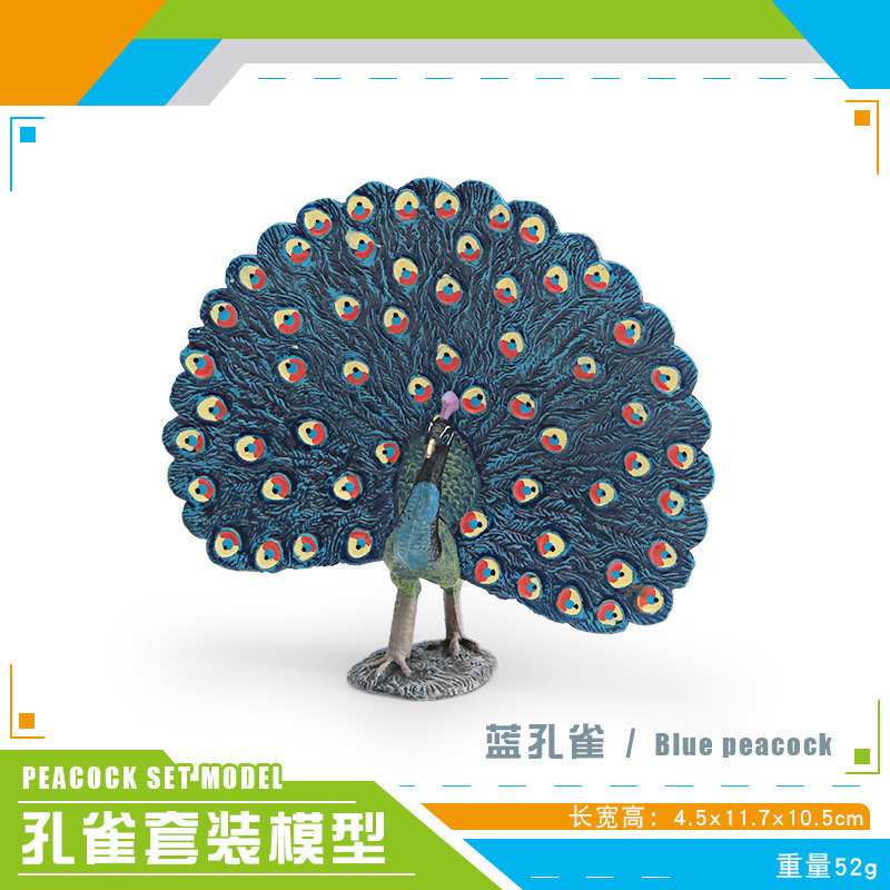 Exportación transfronteriza de niños acertijos de simulación de aves aves animales de pantalla abierta modelo de pavo real decoración estática juguetes de decoración