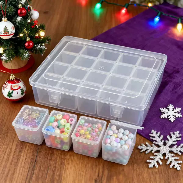 Multi-Compartment Bead Parts Box, Electronic Components Transparent Storage Box, Small Box, Screw Tool Accessories