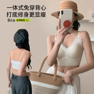 法式蕾丝美背内衣女小胸聚拢2026新款吊带背心无钢圈性感薄款文胸