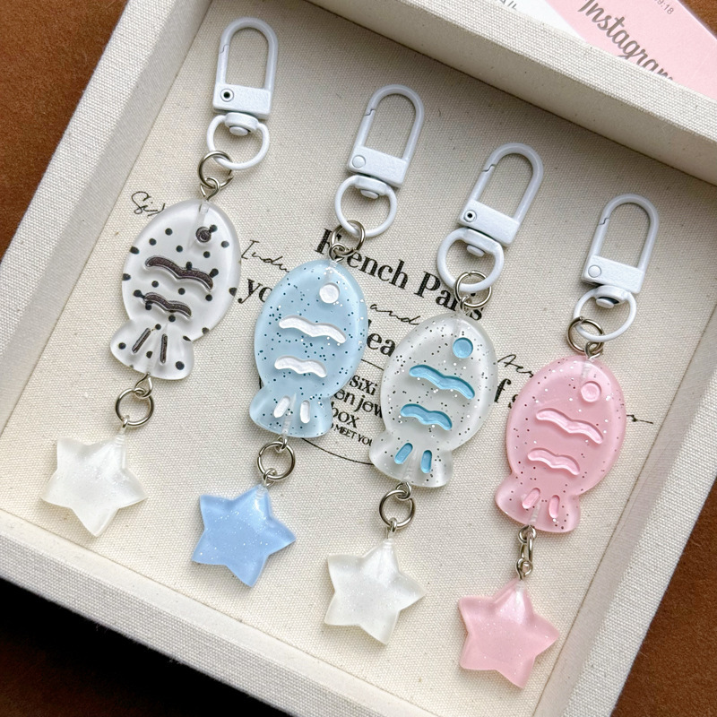 Shiny colorful little fish keychain pendant, cute Japanese-style backpack accessory for girls, sweet gift for best friends, wholesale Shiny colorful little fish keychain pendant, cute Japanese-style backpack accessory for girls, sweet gift for best friends, wholesale