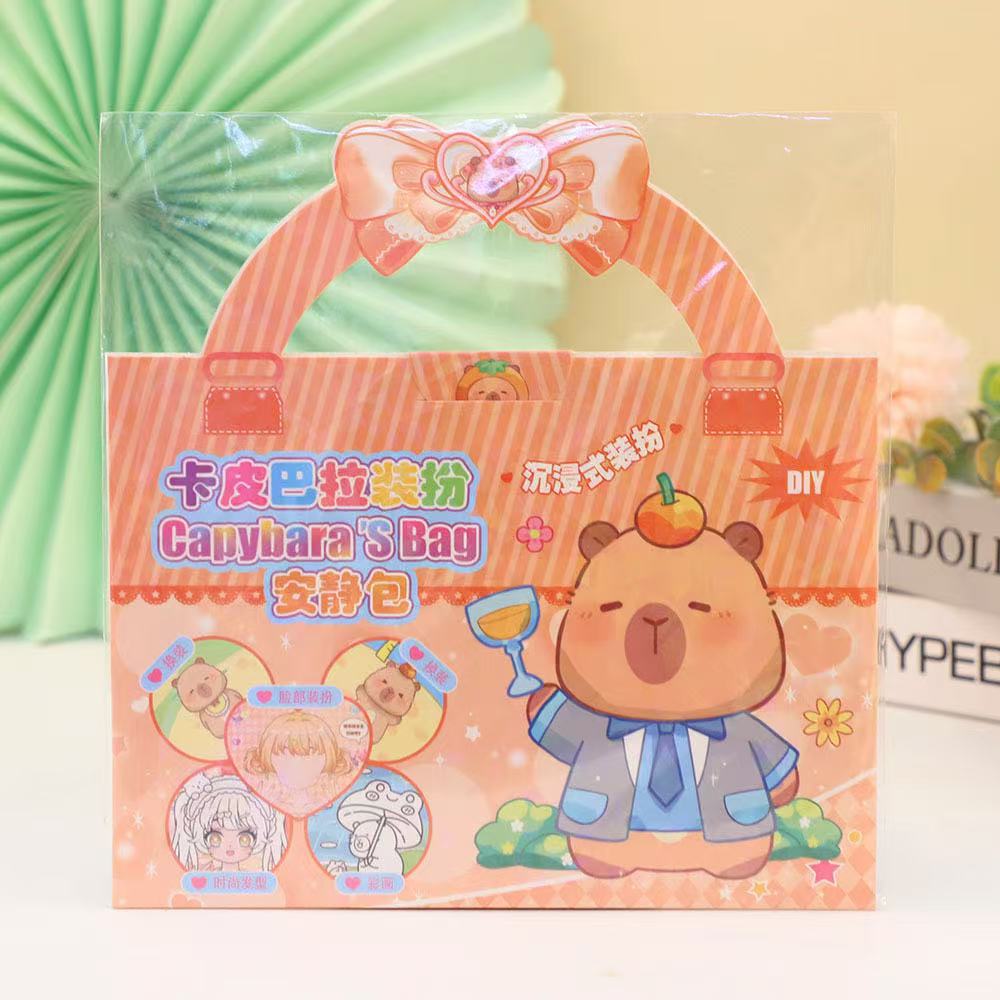 Nuevo vestido de bolsa tranquila de dibujos animados DIY hecha a mano bolsas de material portátil juguetes de chicas regalos de cumpleaños maquillaje relleno image 3