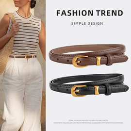 厂家现货真皮针扣女士细皮带配牛仔裤时尚百搭腰带女ins风格牛皮